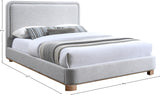 Nolita Grey Linen Textured Fabric King Bed B1201Grey-K Meridian Furniture