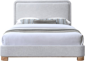 Nolita Grey Linen Textured Fabric Queen Bed B1201Grey-Q Meridian Furniture