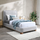 Nolita Grey Linen Textured Fabric Twin Bed B1201Grey-T Meridian Furniture