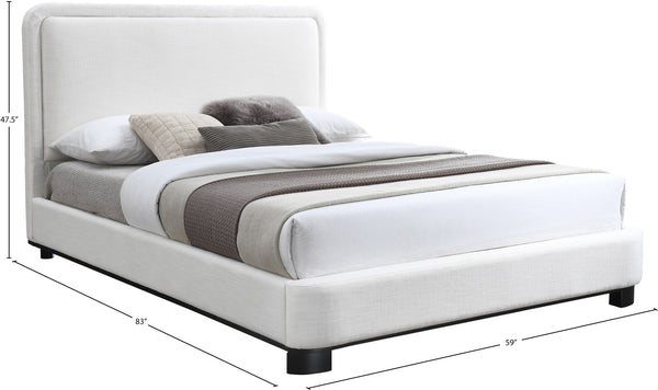 Nolita Cream Linen Textured Fabric Full Bed B1202Cream-F Meridian Furniture