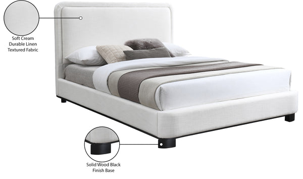 Nolita Cream Linen Textured Fabric Full Bed B1202Cream-F Meridian Furniture