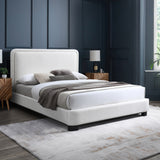 Nolita Cream Linen Textured Fabric King Bed B1202Cream-K Meridian Furniture