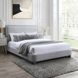 Nolita Grey Linen Textured Fabric King Bed B1202Grey-K Meridian Furniture