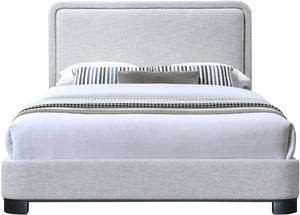Nolita Grey Linen Textured Fabric King Bed B1202Grey-K Meridian Furniture