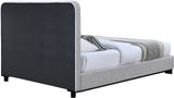 Nolita Grey Linen Textured Fabric King Bed B1202Grey-K Meridian Furniture