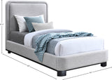 Nolita Grey Linen Textured Fabric Twin Bed B1202Grey-T Meridian Furniture