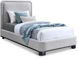 Nolita Grey Linen Textured Fabric Twin Bed B1202Grey-T Meridian Furniture