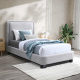 Nolita Grey Linen Textured Fabric Twin Bed B1202Grey-T Meridian Furniture