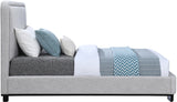 Nolita Grey Linen Textured Fabric Twin Bed B1202Grey-T Meridian Furniture