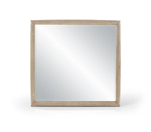 Meridian Furniture Caswell Art Deco Oak Veneer Wall Mirror with Rich Grain Finish for Bedroom Elegance Natural B1203-M