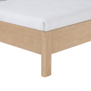 Meridian Furniture Caswell Twin Bed Vegan Leather Upholstered Art Deco Wood Veneer Frame for Modern Bedroom Style Natural B1203Tan-T