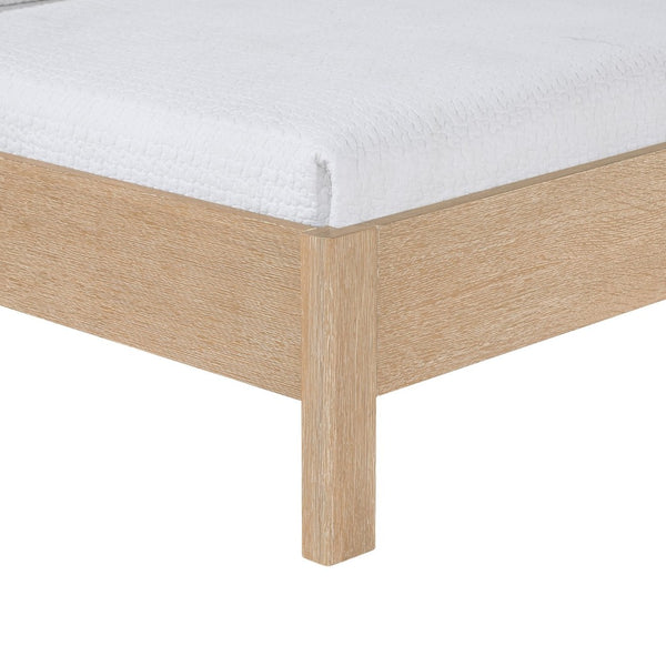 Meridian Furniture Caswell Twin Bed Vegan Leather Upholstered Art Deco Wood Veneer Frame for Modern Bedroom Style Natural B1203Tan-T