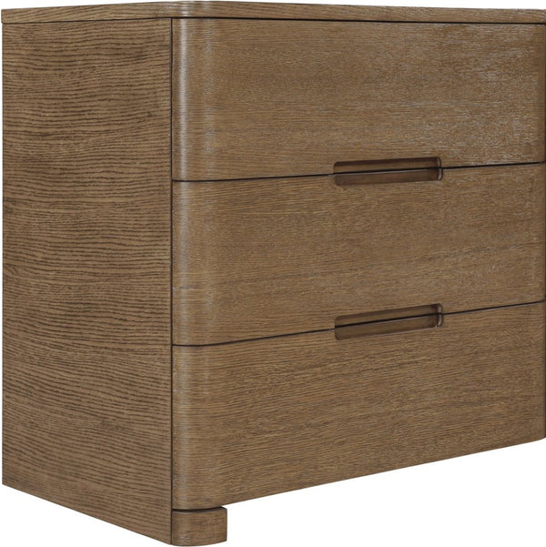 Meridian Furniture Caswell Art Deco Oak Veneer Six Drawer Dresser with Curved Fronts and Soft Close Drawers Brown B1204-D