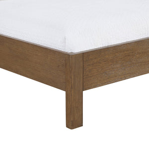 Meridian Furniture Caswell Twin Bed Vegan Leather Upholstered Art Deco Wood Veneer Frame for Modern Bedroom Style Brown B1204Tan-T
