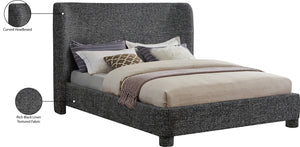 Penny Black Polyester Fabric King Bed B1205Black-K Meridian Furniture