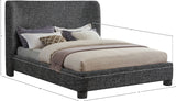 Penny Black Polyester Fabric Queen Bed B1205Black-Q Meridian Furniture