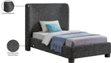 Penny Black Polyester Fabric Twin Bed B1205Black-T Meridian Furniture