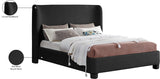 Penny Black Boucle Fabric King Bed B1206Black-K Meridian Furniture