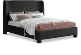 Penny Black Boucle Fabric King Bed B1206Black-K Meridian Furniture