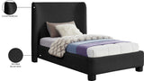 Penny Black Boucle Fabric Twin Bed B1206Black-T Meridian Furniture