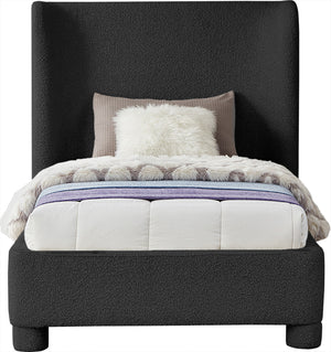 Penny Black Boucle Fabric Twin Bed B1206Black-T Meridian Furniture