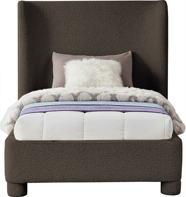 Penny Brown Boucle Fabric Twin Bed B1206Brown-T Meridian Furniture