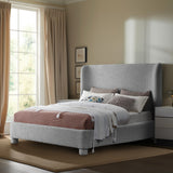 Penny Grey Boucle Fabric King Bed B1206Grey-K Meridian Furniture