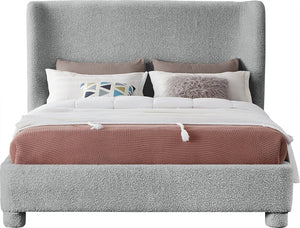 Penny Grey Boucle Fabric King Bed B1206Grey-K Meridian Furniture