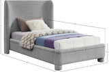 Penny Grey Boucle Fabric Twin Bed B1206Grey-T Meridian Furniture