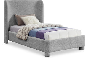 Penny Grey Boucle Fabric Twin Bed B1206Grey-T Meridian Furniture