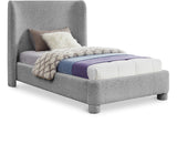 Penny Grey Boucle Fabric Twin Bed B1206Grey-T Meridian Furniture