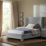 Penny Grey Boucle Fabric Twin Bed B1206Grey-T Meridian Furniture