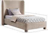 Penny Beige Chenille Fabric Twin Bed B1207Beige-T Meridian Furniture