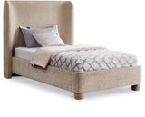 Penny Beige Chenille Fabric Twin Bed B1207Beige-T Meridian Furniture