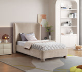 Penny Beige Chenille Fabric Twin Bed B1207Beige-T Meridian Furniture