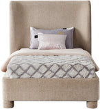 Penny Beige Chenille Fabric Twin Bed B1207Beige-T Meridian Furniture