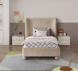 Penny Beige Chenille Fabric Twin Bed B1207Beige-T Meridian Furniture