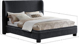 Penny Black Chenille Fabric King Bed B1207Black-K Meridian Furniture