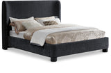 Penny Black Chenille Fabric King Bed B1207Black-K Meridian Furniture