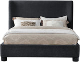 Penny Black Chenille Fabric King Bed B1207Black-K Meridian Furniture