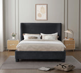 Penny Black Chenille Fabric King Bed B1207Black-K Meridian Furniture