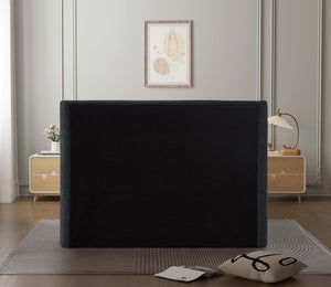 Penny Black Chenille Fabric King Bed B1207Black-K Meridian Furniture