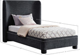 Penny Black Chenille Fabric Twin Bed B1207Black-T Meridian Furniture