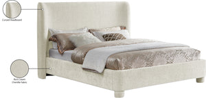 Penny Cream Chenille Fabric King Bed B1207Cream-K Meridian Furniture