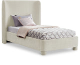 Penny Cream Chenille Fabric Twin Bed B1207Cream-T Meridian Furniture