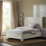 Penny Cream Chenille Fabric Twin Bed B1207Cream-T Meridian Furniture