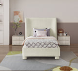 Penny Cream Chenille Fabric Twin Bed B1207Cream-T Meridian Furniture