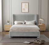 Penny Light Grey Chenille Fabric Full Bed B1207Grey-F Meridian Furniture