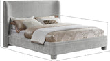 Penny Light Grey Chenille Fabric Queen Bed B1207Grey-Q Meridian Furniture