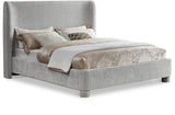 Penny Light Grey Chenille Fabric Queen Bed B1207Grey-Q Meridian Furniture